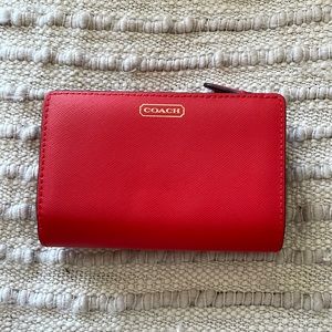 Gorgeous red leather never used Coach Wallet